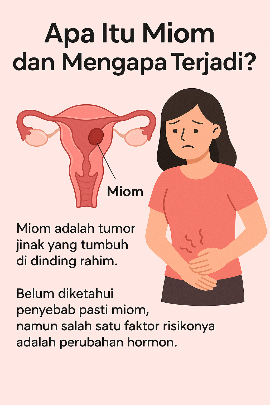 gambar ilustrasi infografis apa itu miom dan mengapa terjadi