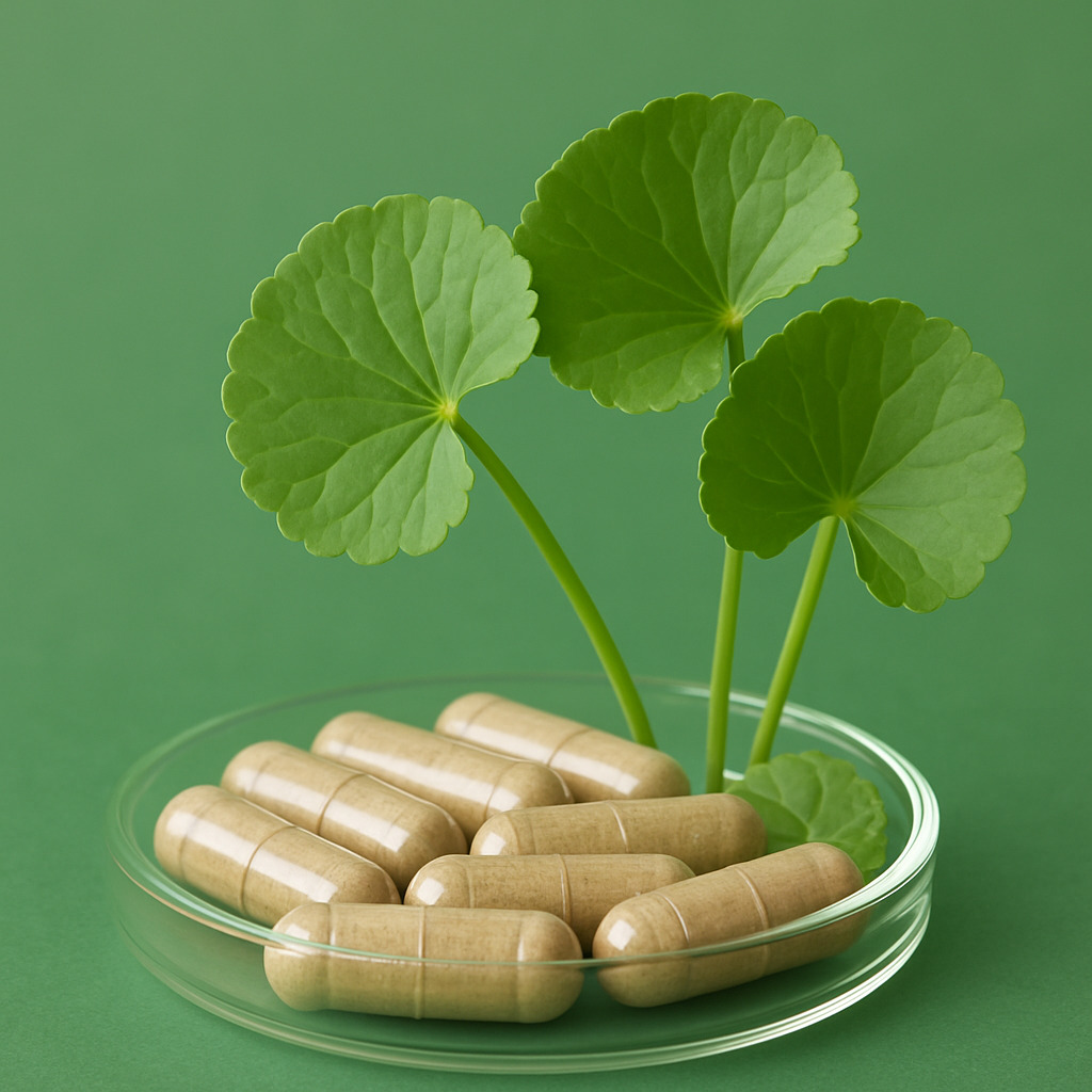 gambar ilustrasi kapsul herbal pegagan