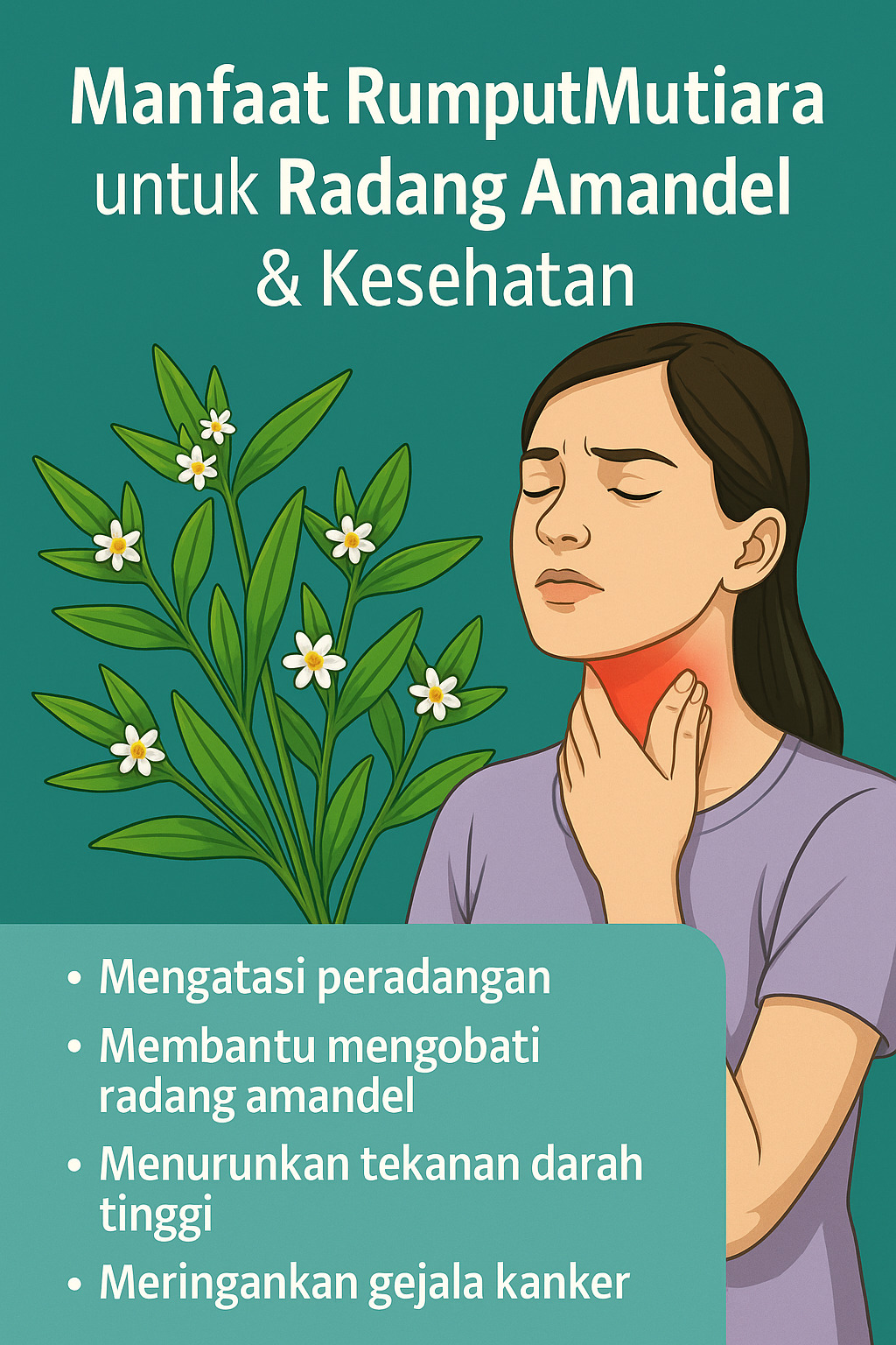 gambar ilustrasi manfaat rumput mutiara untuk radang amandel