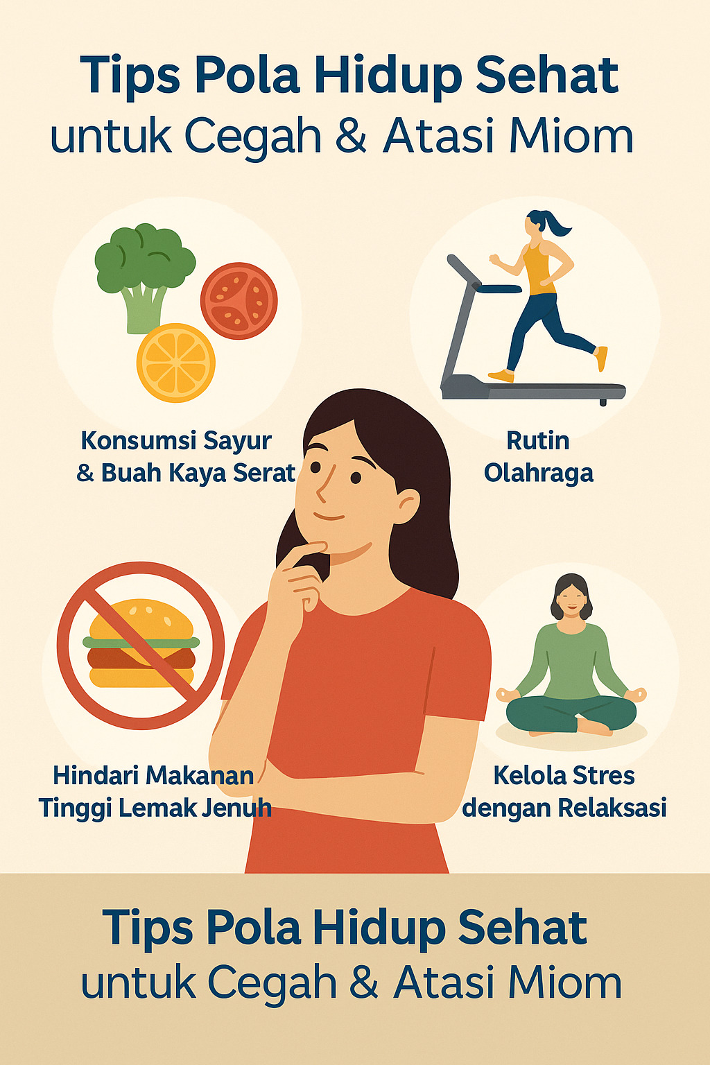 gambar ilustrasi tips pola hidup sehat untuk cegah miom