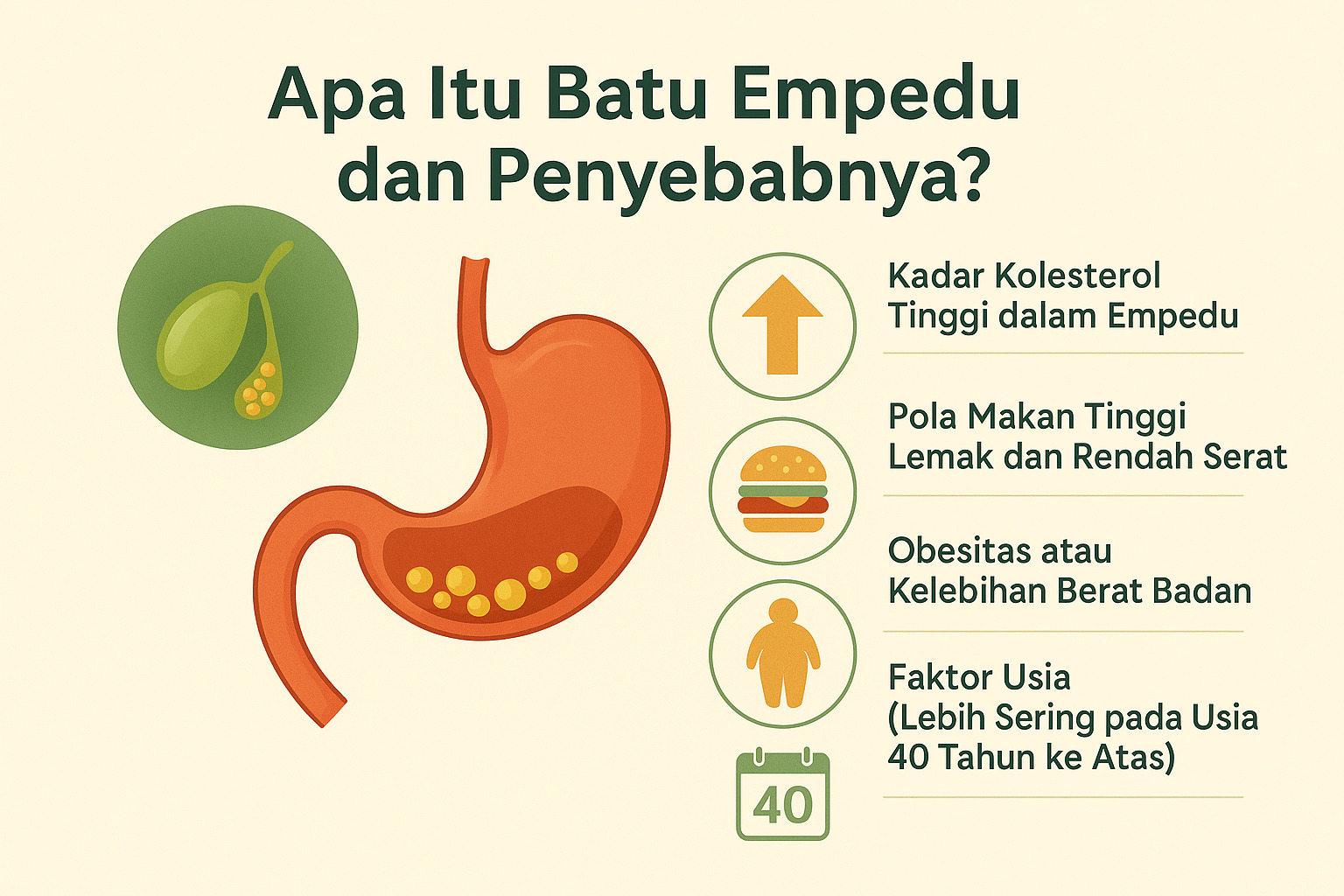 gambar infografis apa itu batu empedu dan penyebabnya