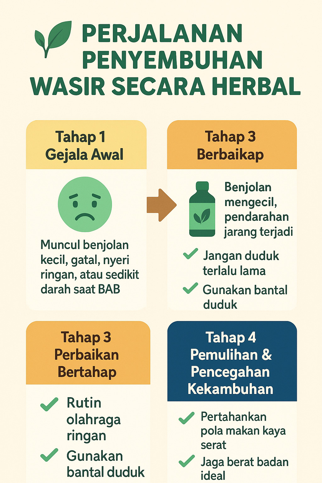 infografis perjalanan penyembuhan wasir secara herbal