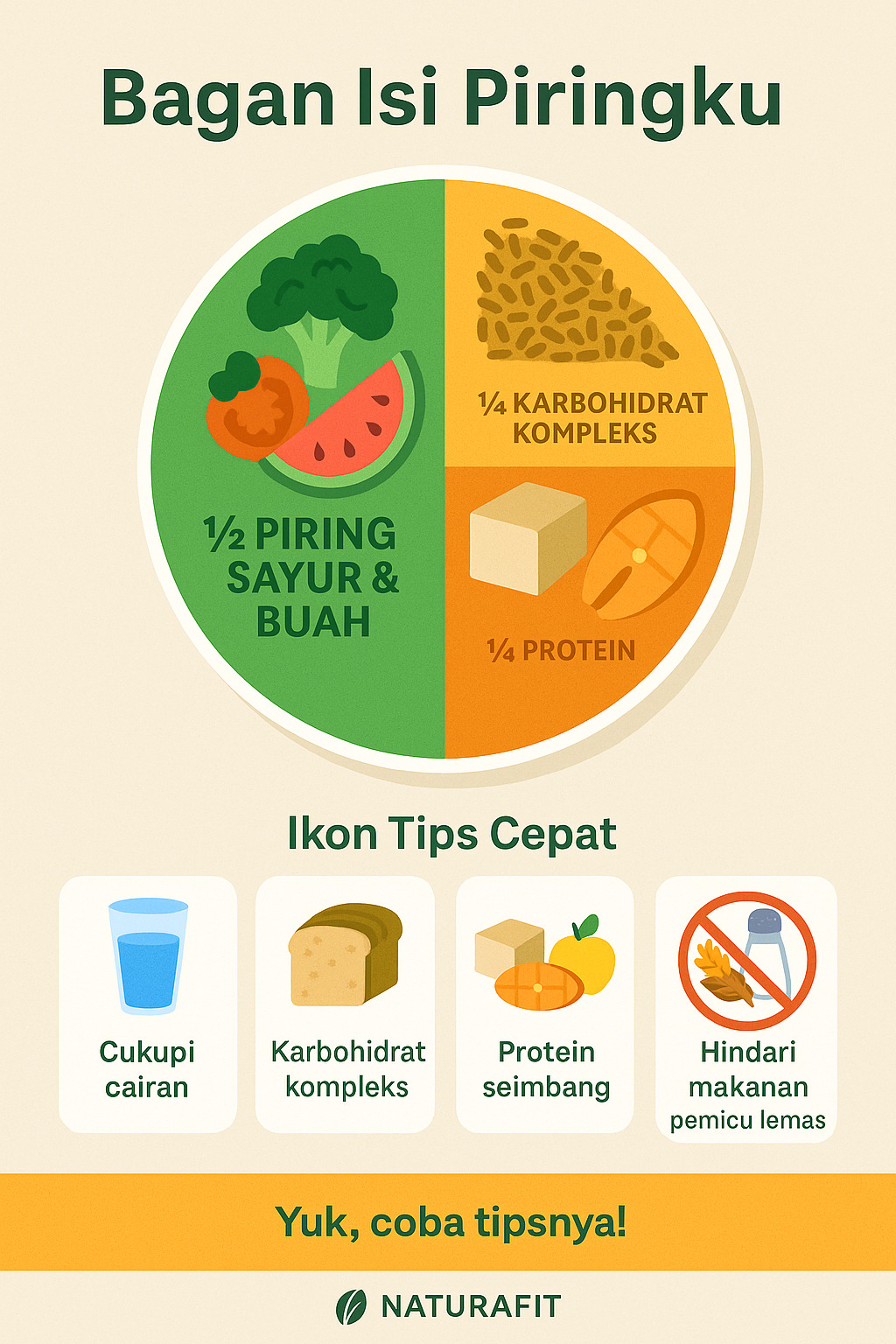 gambar ilustrasi infografis bagan isi piringku