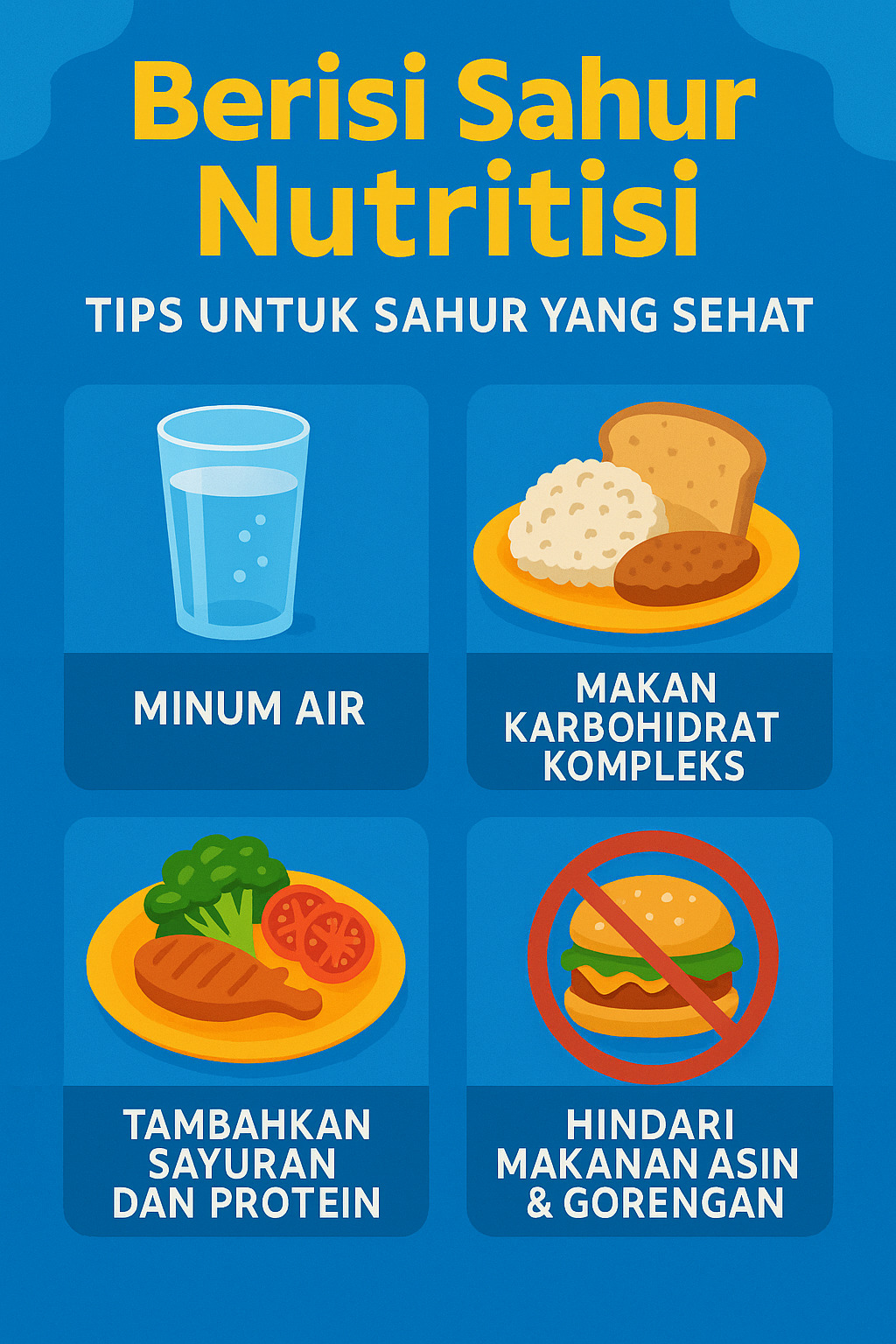 gambar ilustrasi infografis tips sahur bernutrisi