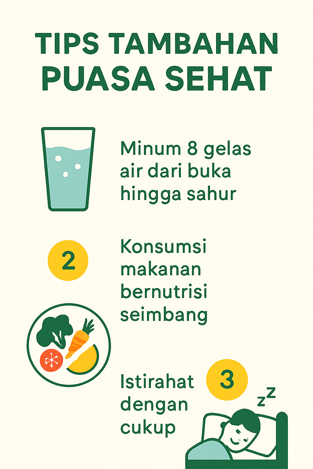 gambar ilustrasi infografis tips tambahan puasa sehat