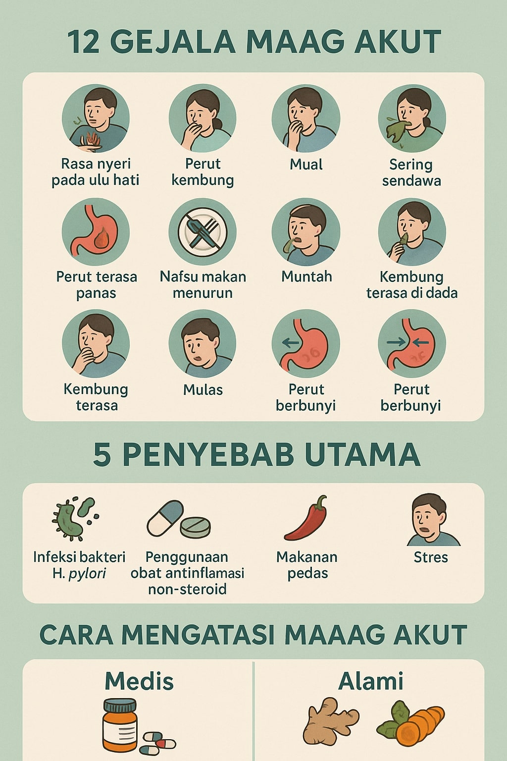 infografis penyebab maag akut