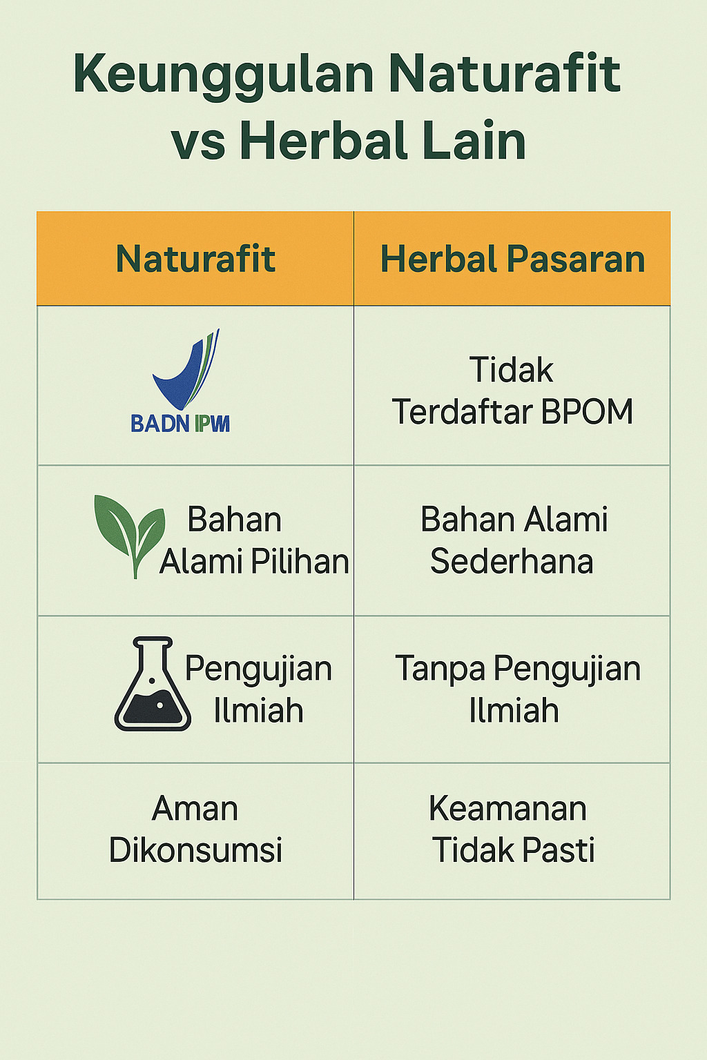 infografis keunggulan naturafit vs herbal lainnya