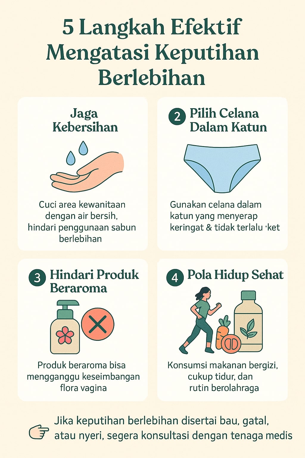 infografis penyebab keputihan berlebihan