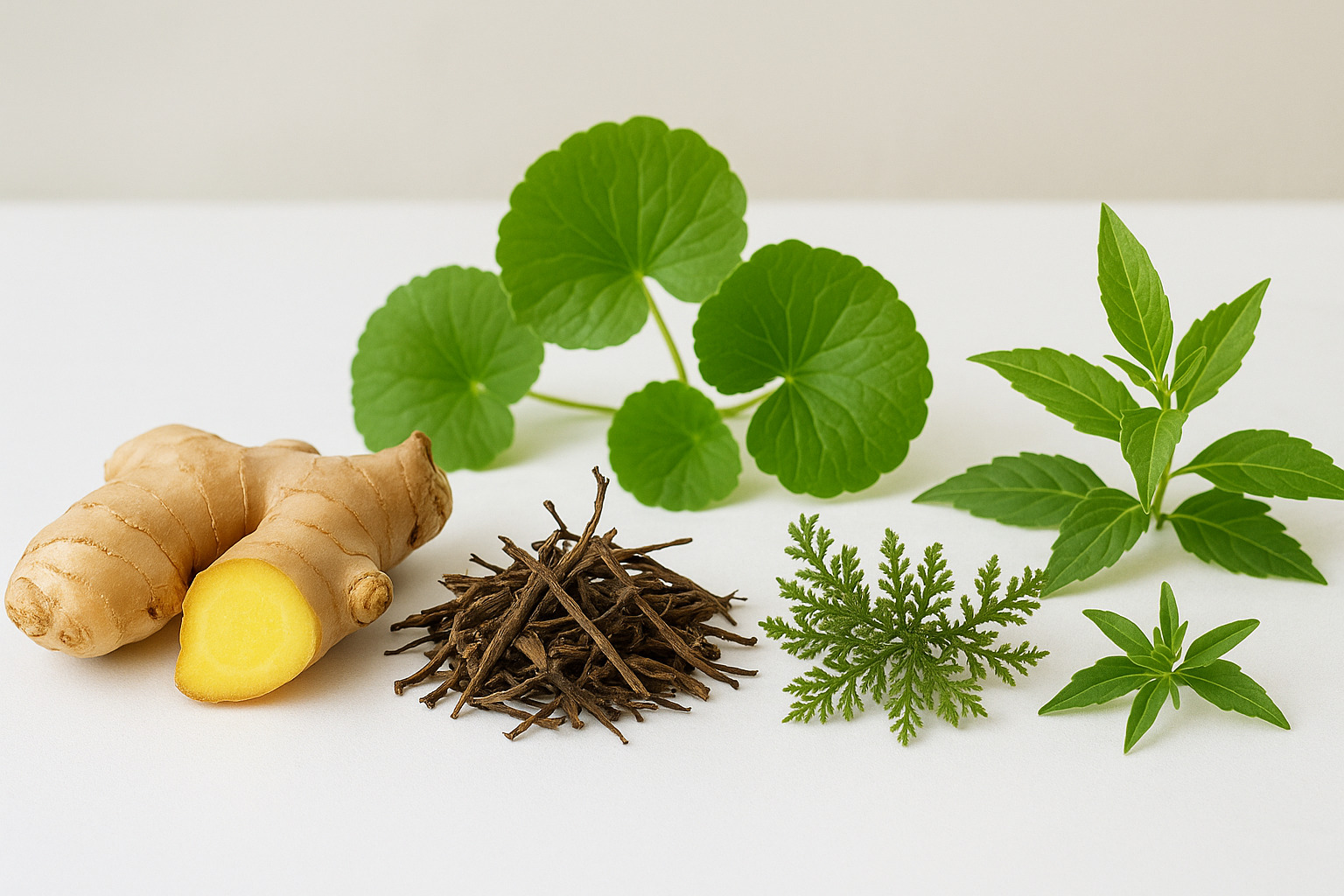 ilustrasi gambar bahan herbal untuk kesehatan pernafasan