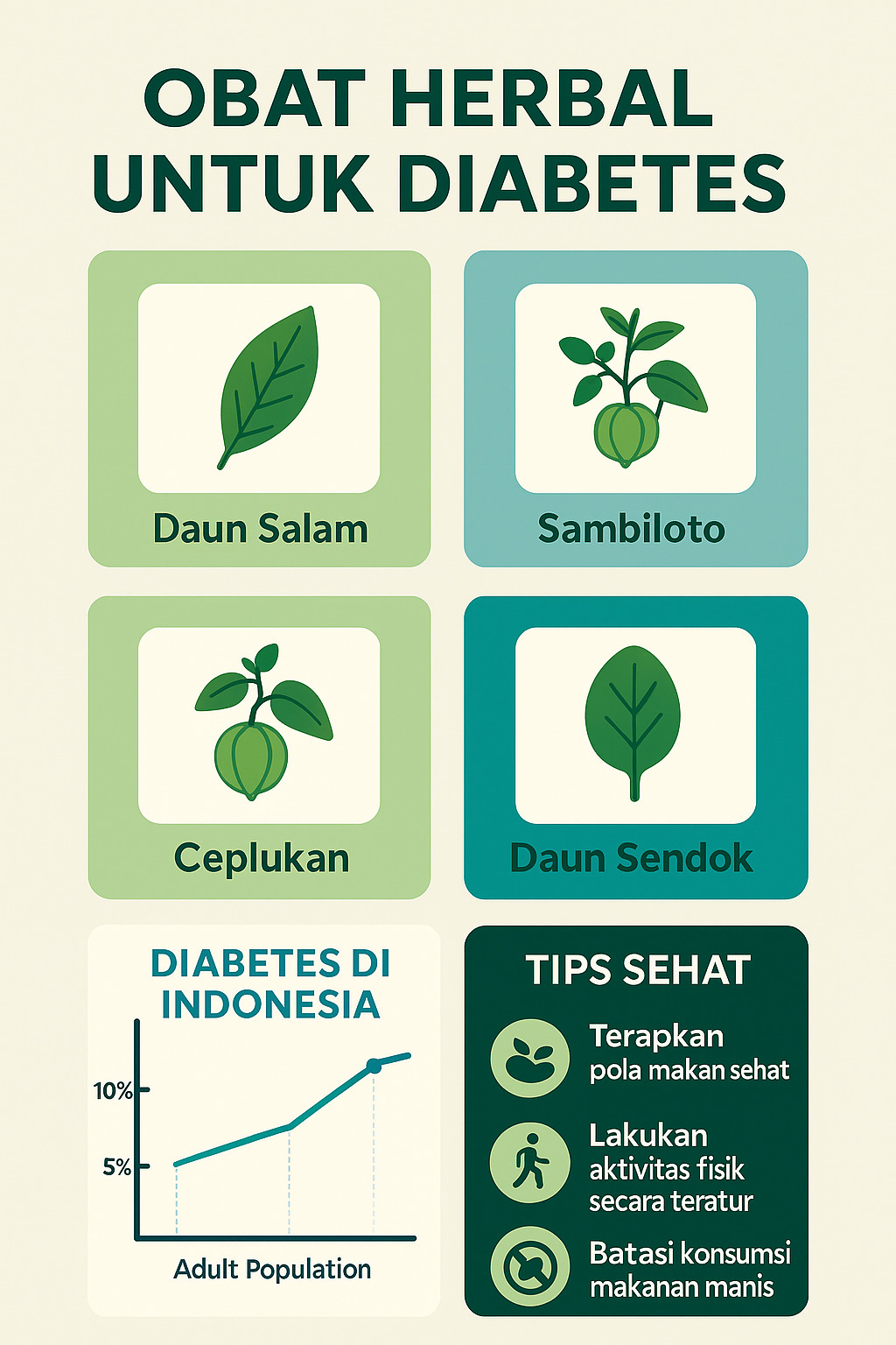 infografis obat herbal untuk diabetes