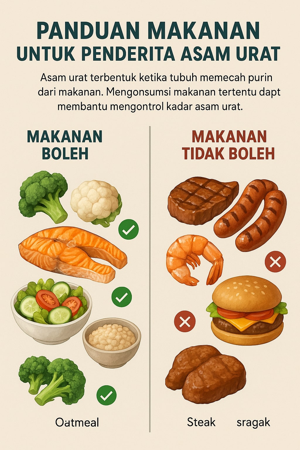 infografis makanan penderita asam urat