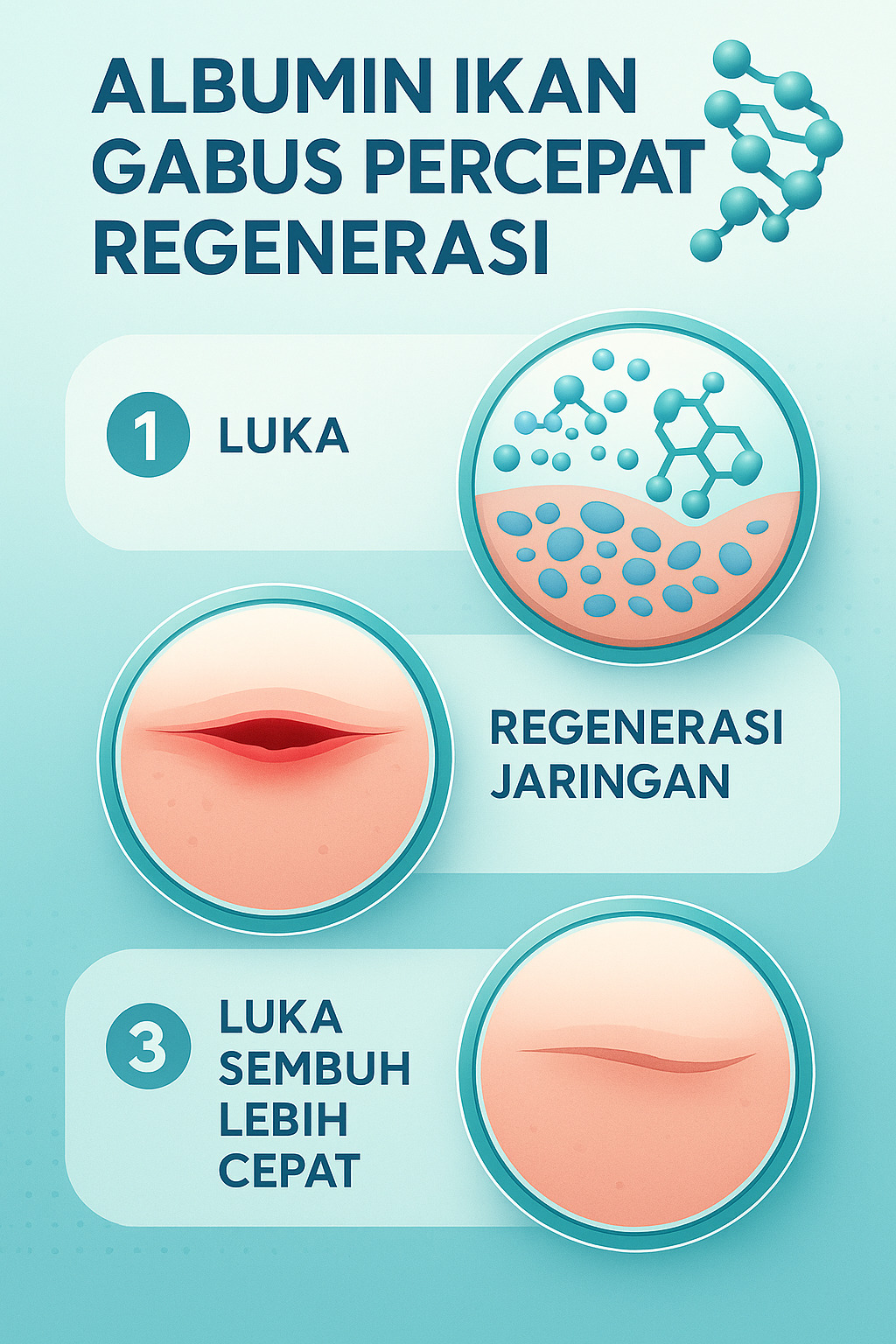 Infogragis ikan gabus tinggi albumin percepat regenerasi kulit pada luka