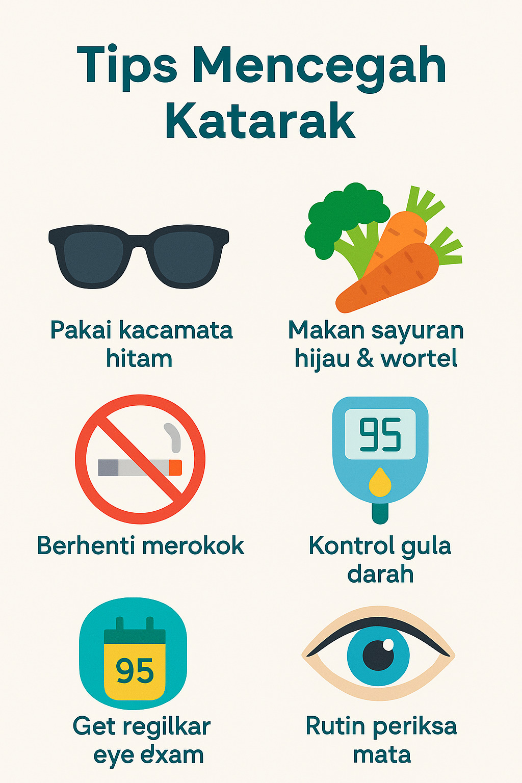 Ilustrasi gambar tips mencegah katarak