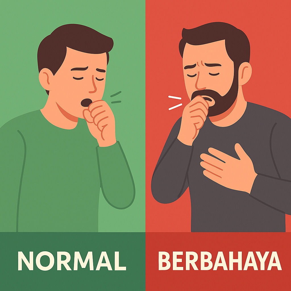gambar ilustrasi batuk normal vs batuk berbahaya