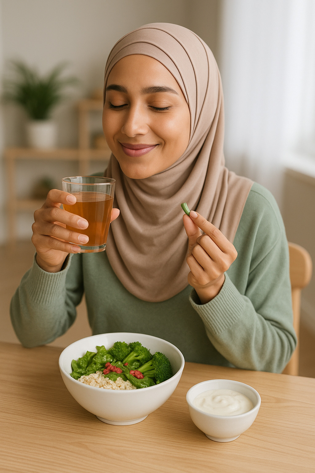 muslimah minum herbal alami