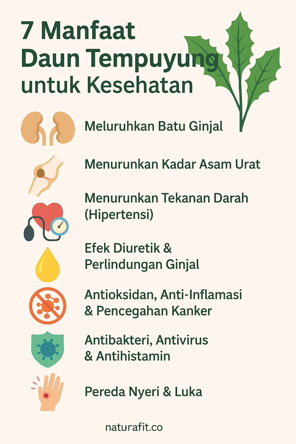 infografis; 7 manfaat dau tempuyung untuk kesehatan