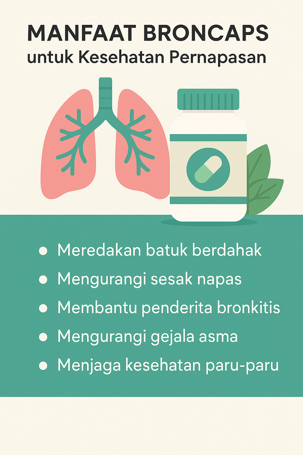 Infografis; manfaat broncaps untuk kesehatan pernafasan