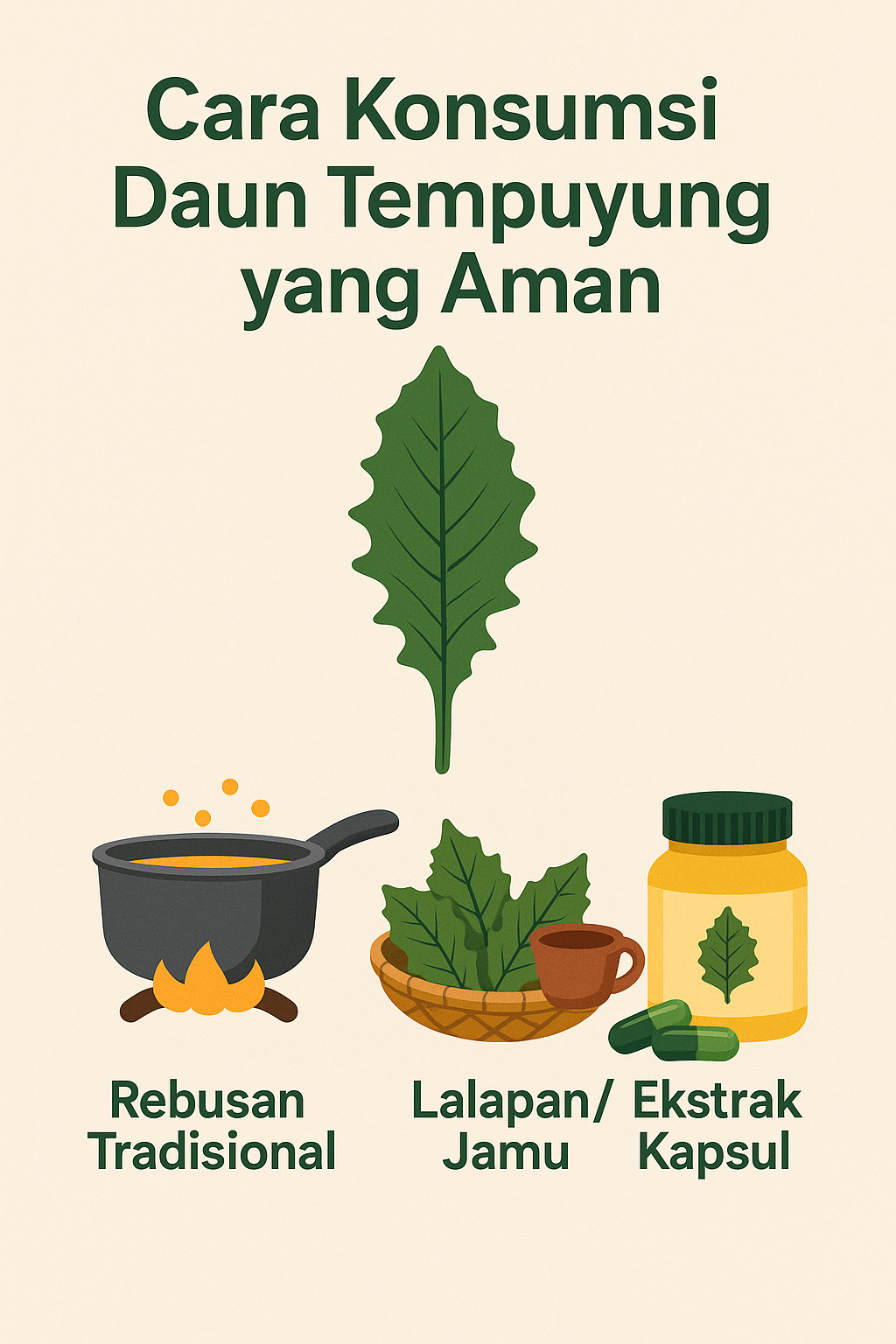Infografis; cara konsumsi daun tempuyung yang aman