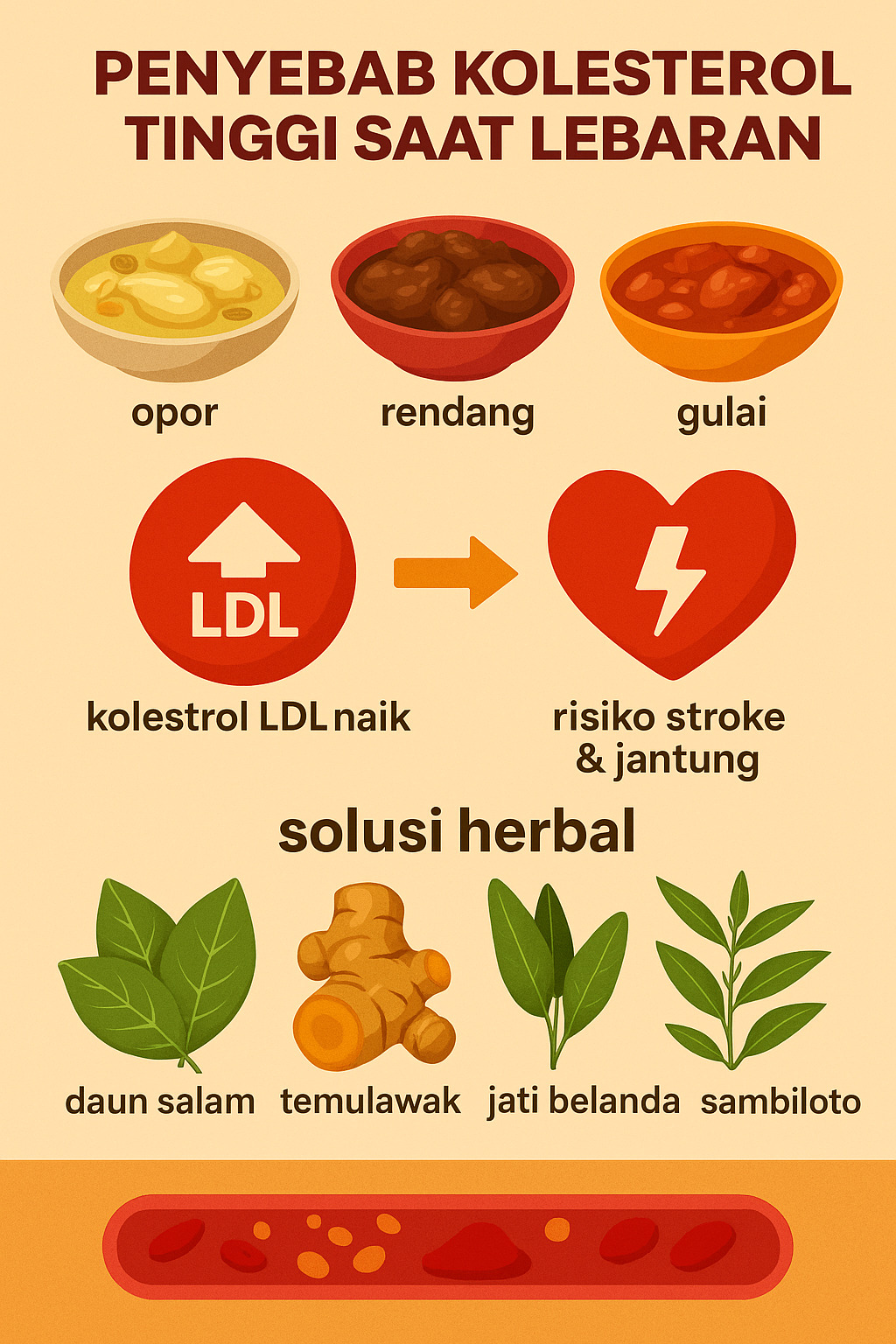 Infografis Penyebab Kolesterol Tinggi Saat Lebaran