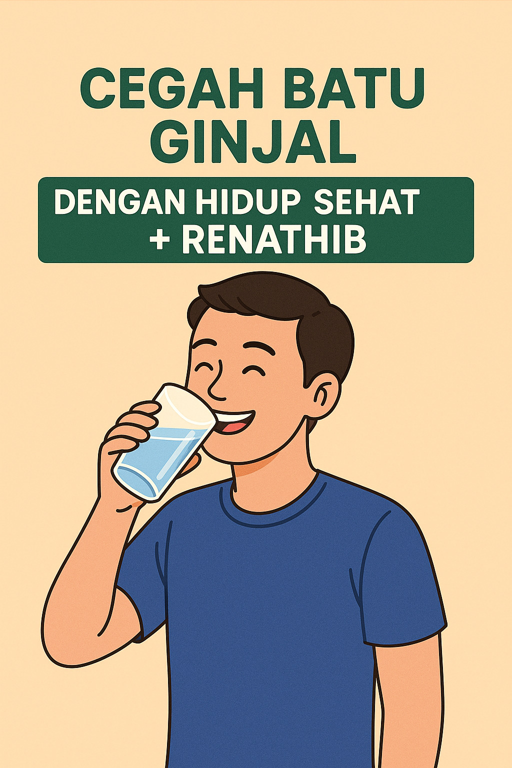 gambar ilustrasi cegah batu ginjal dengan hidup sehat