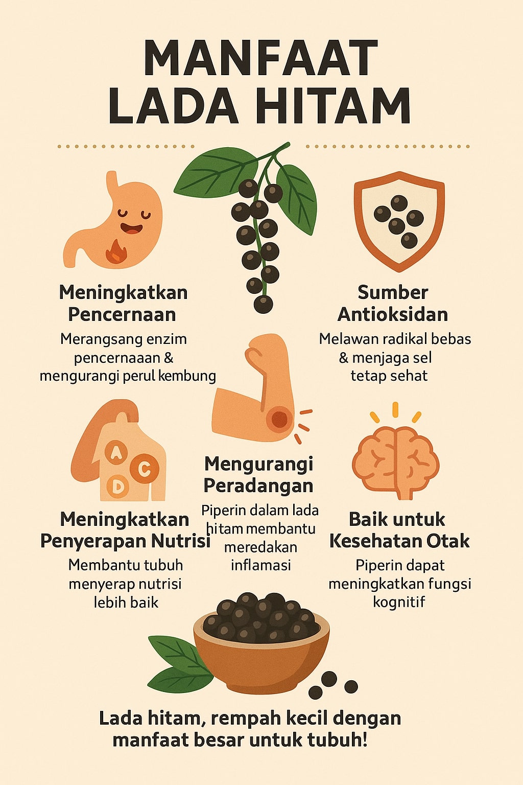 infografis manfaat lada hitam untuk kesehatan
