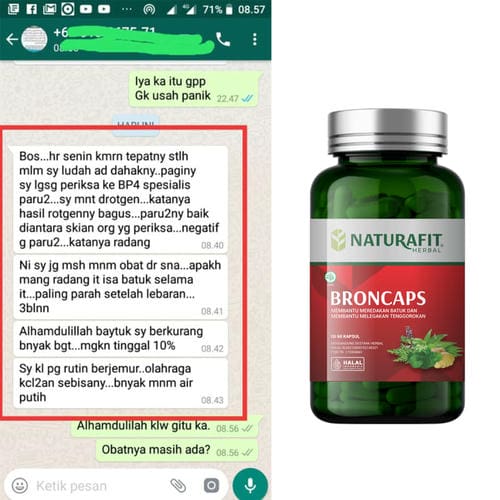 Testimoni Broncaps untuk radang paru paru