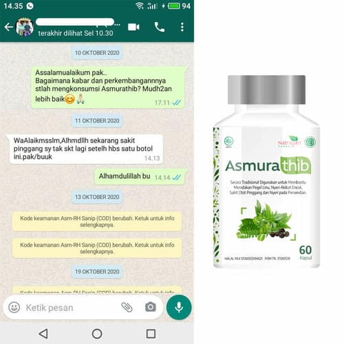 Testimoni Naturafit Asmurathib untuk sakit pinggang
