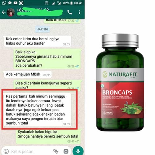 Testimoni Naturafit Broncaps untuk batuk berdarah