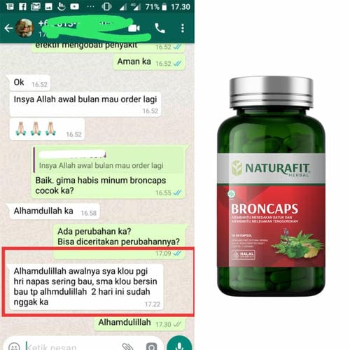 Testimoni Naturafit Broncaps untuk bau mulut