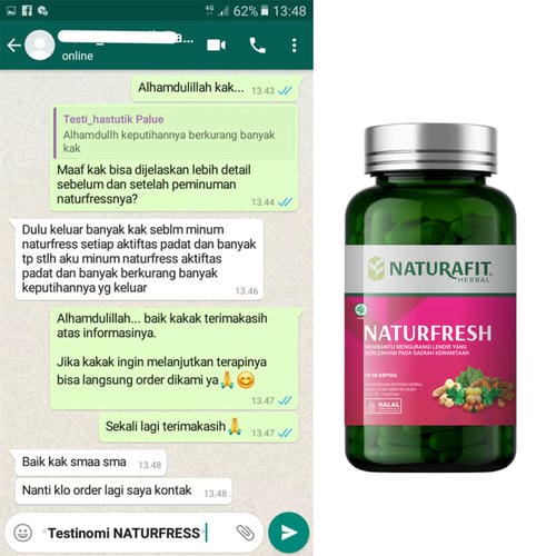 Testimoni Naturafit Naturfresh mengobati keputihan