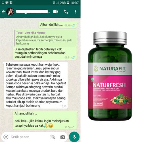 Testimoni Naturfresh untuk keputihan