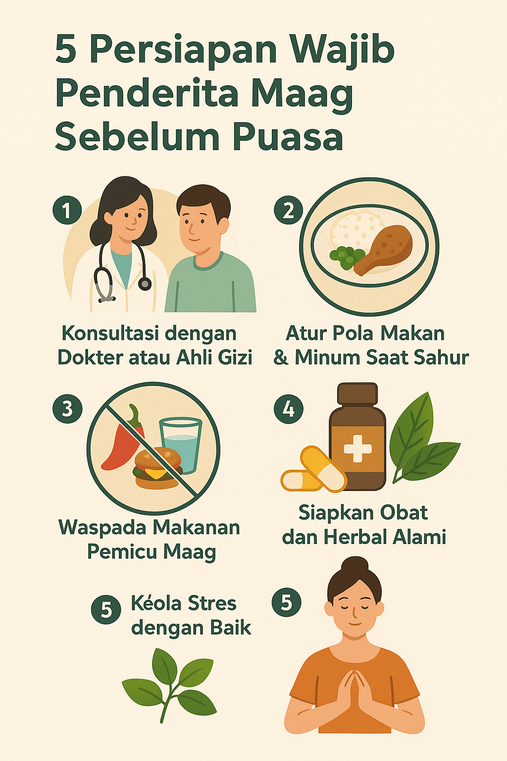 infografis 5 persiapan wajib penderita maag sebelum puasa