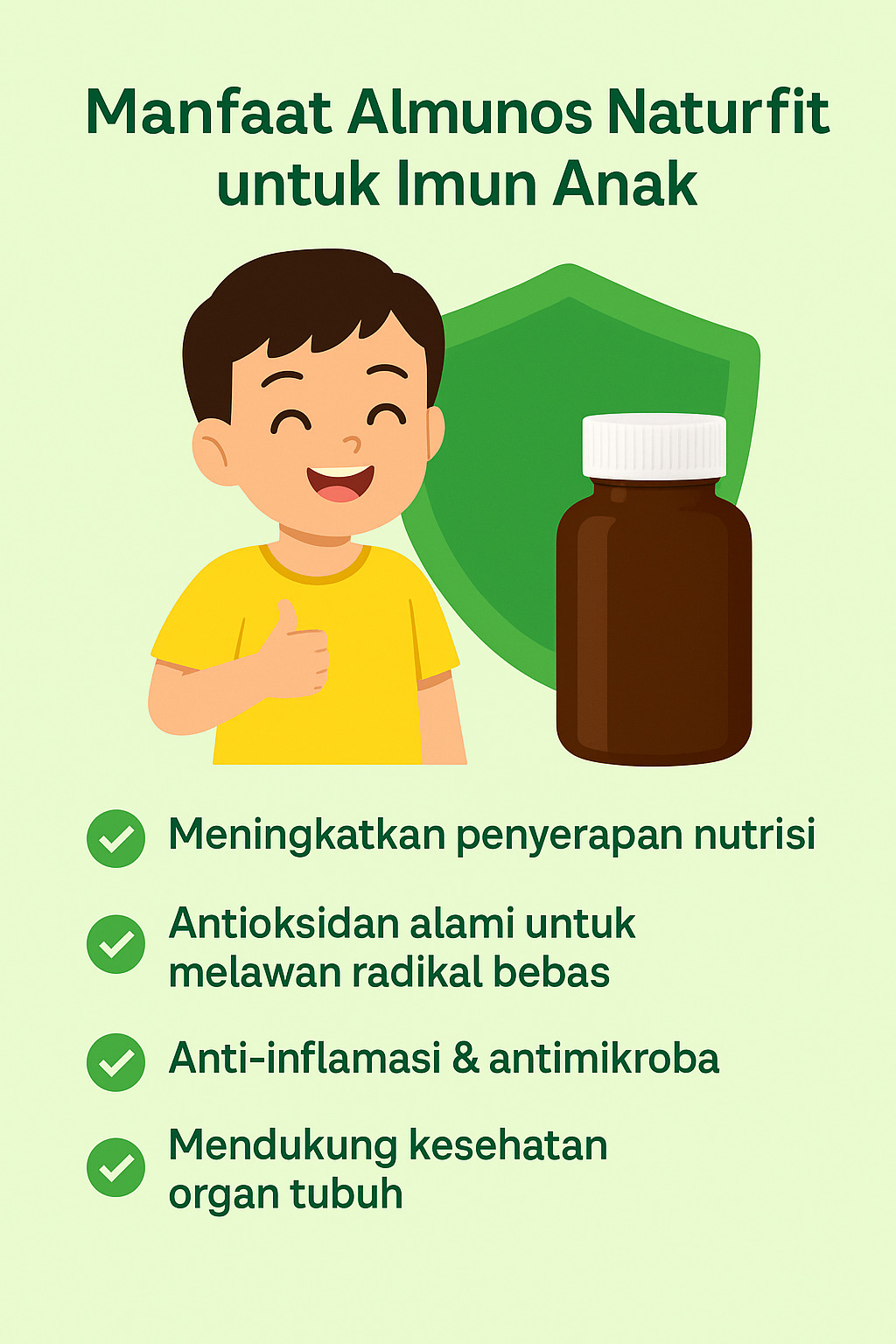 Infografis Manfaat Almunos Naturafit Untuk Imun anak