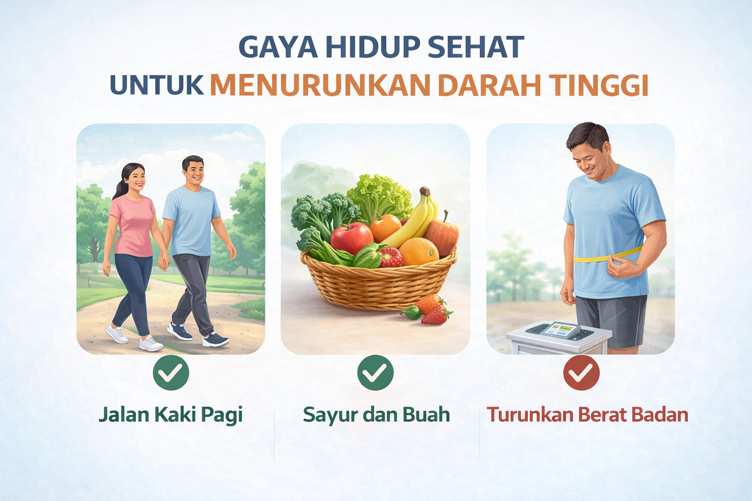 Ilustrasi Gaya hidup sehat turunkan darah tinggi