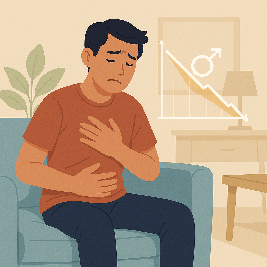 Ilustrasi pria dewasa lemas hormon testosteron menurun