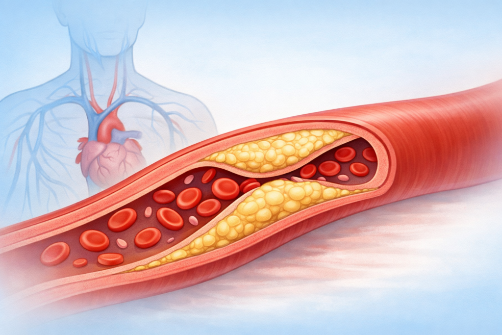 Penumpukan plak pada arteri manusia