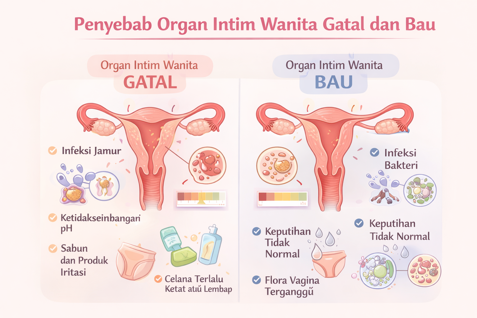 Penyebab gatal dan bau pada organ intim wanita