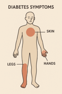gejala diabetes pada tubuh manusia