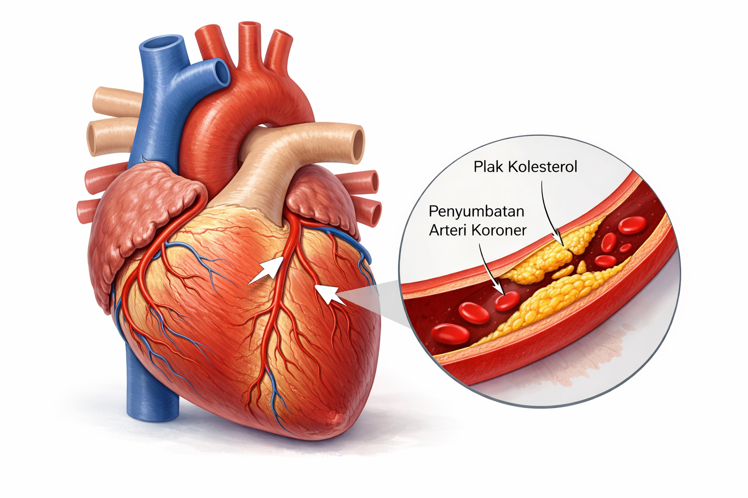 ilustrasi Penyumbatan Arteri Koloner pada Jantung
