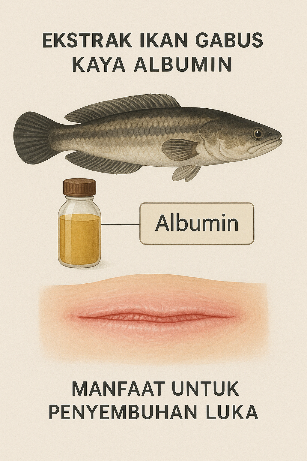 ilustrasi ekstrak ikan gabus bermanfaat untuk penyembuhan luka