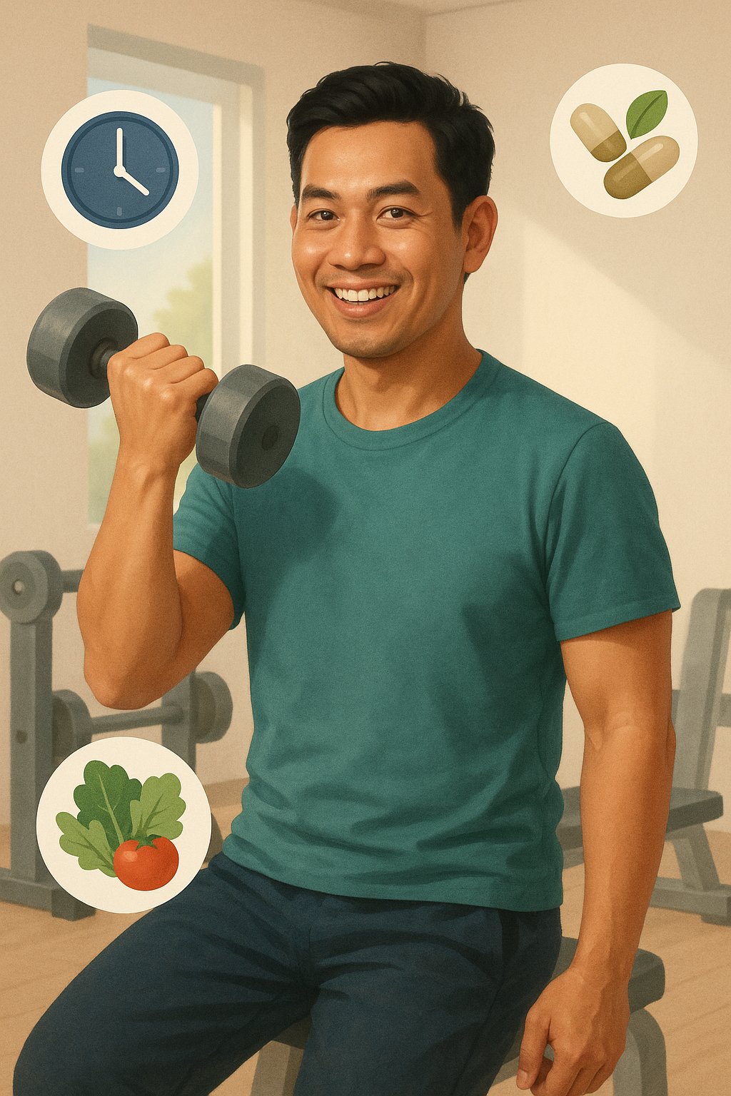 ilustrasi pria dewasa dengan badan yang sehat