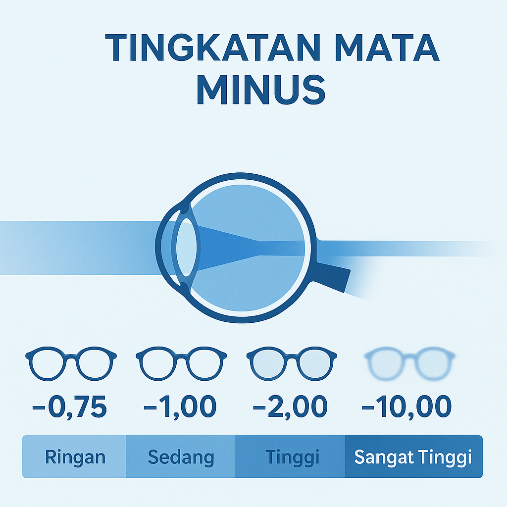 ilustrasi tingkatan mata minus