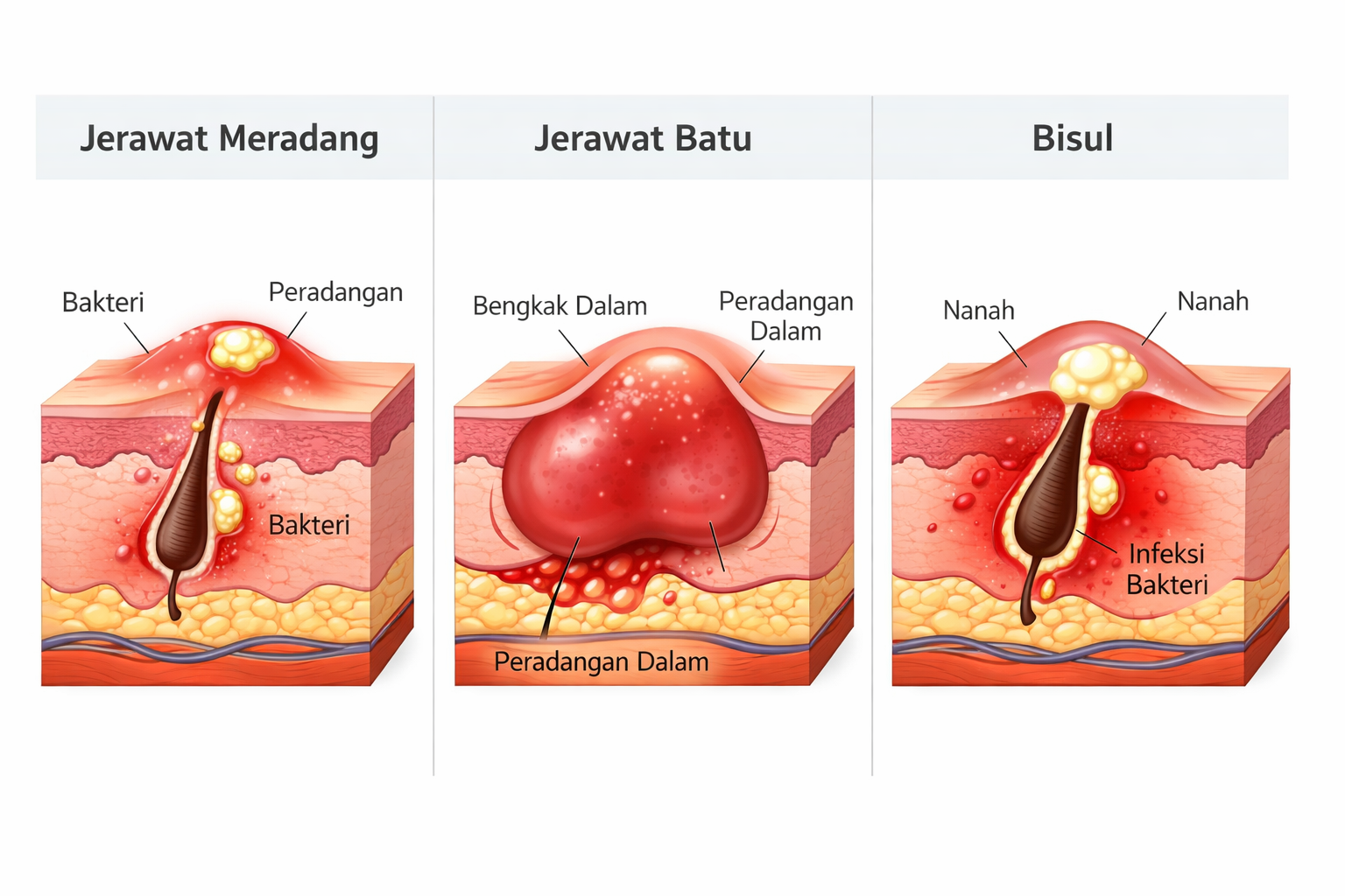 perbandingan kulit jerawat dan bisul
