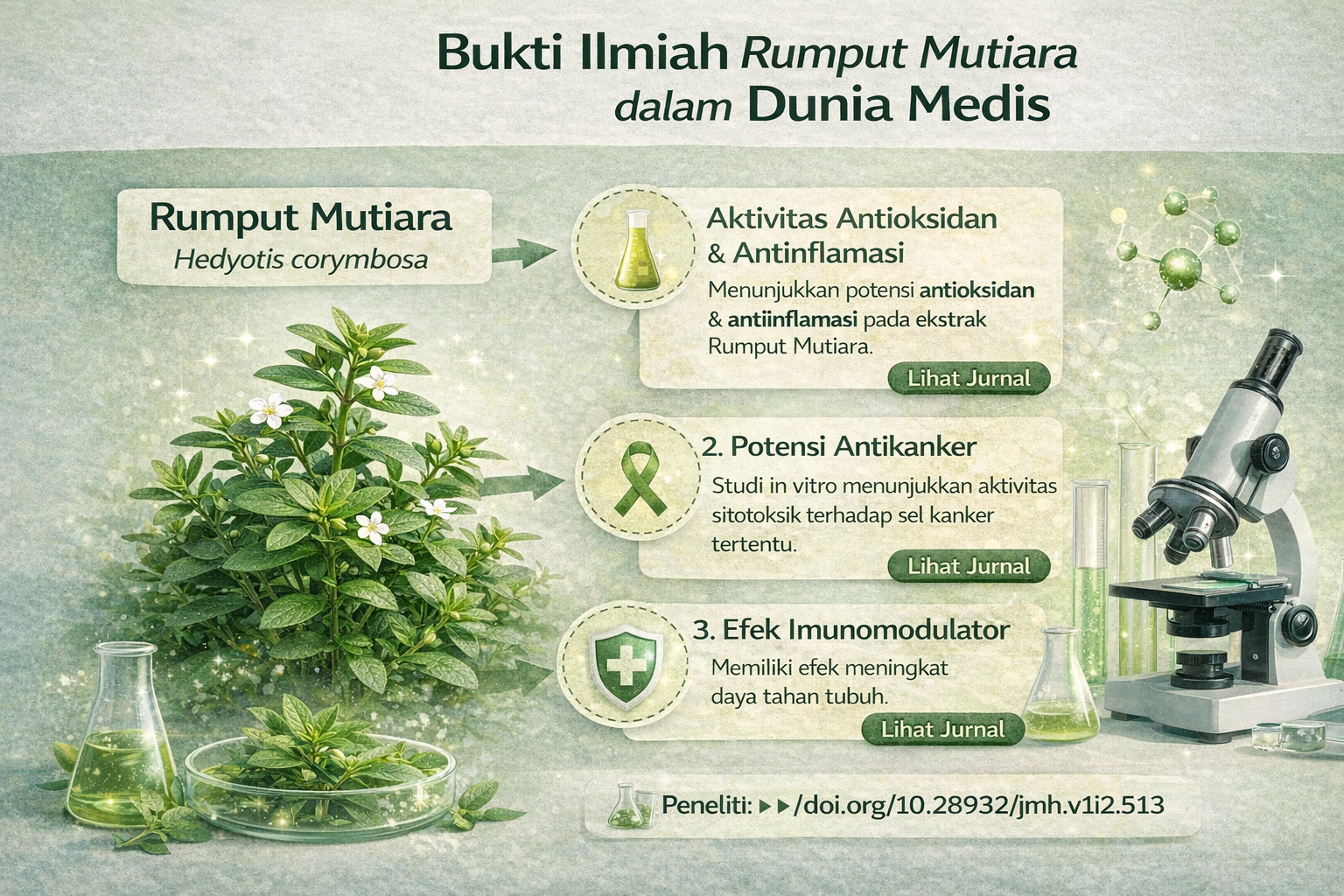 Bukti ilmiah rumput mutiara medis