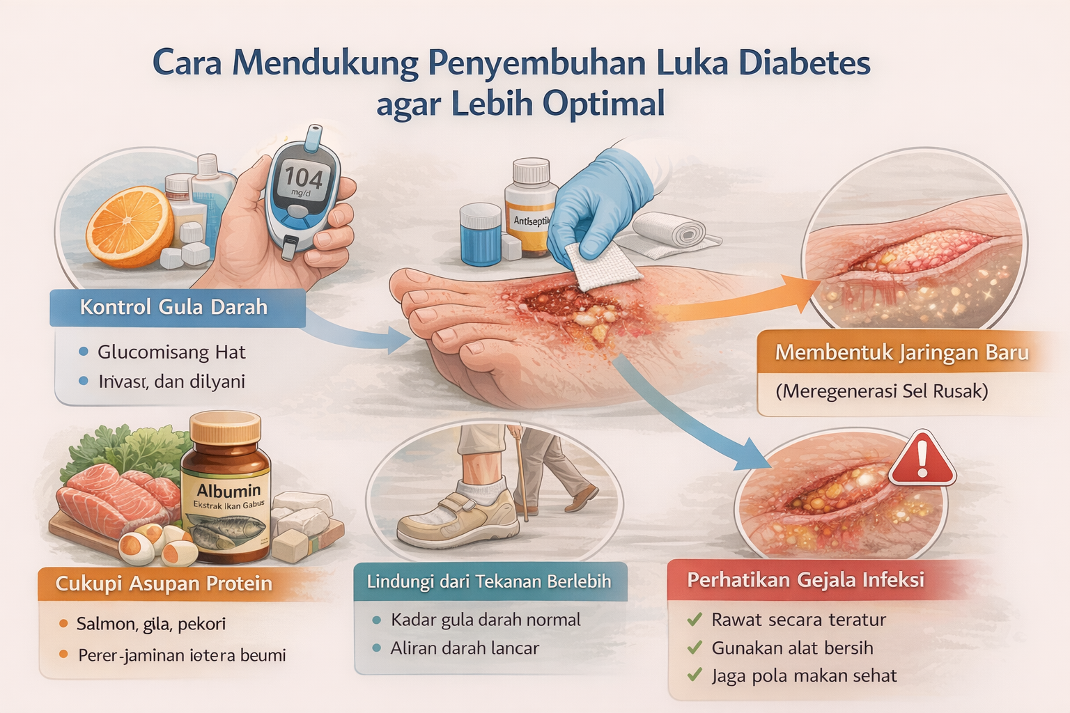Cara mendukung penyembuhan luka diabetes