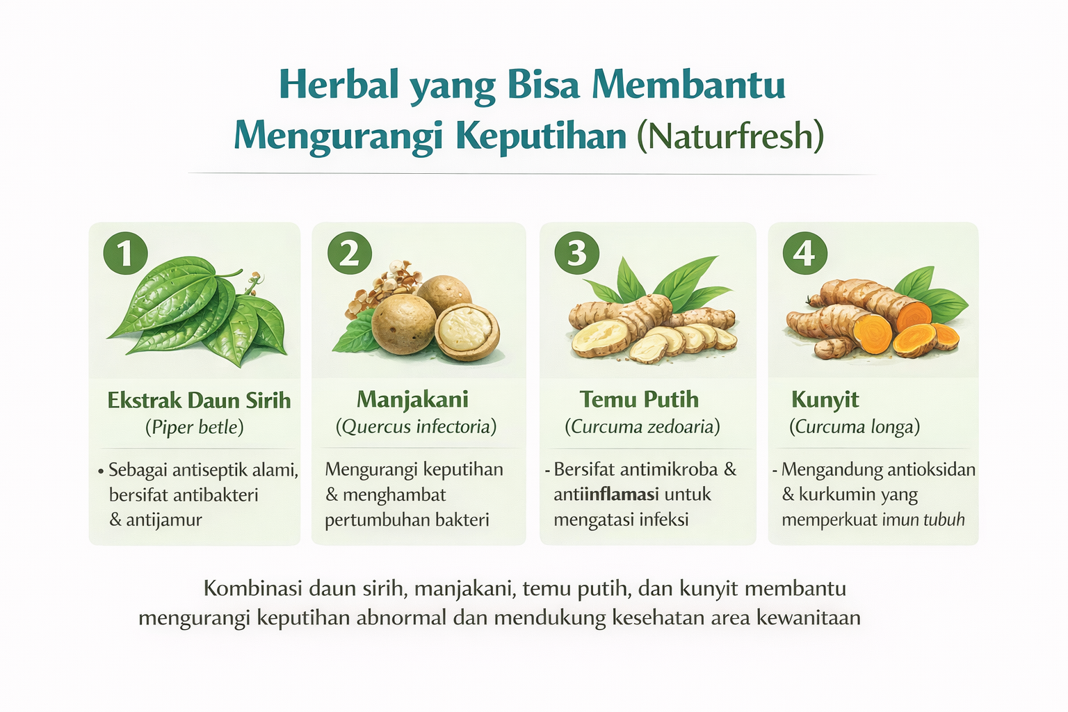 Empat herbal untuk mengurangi keputihan