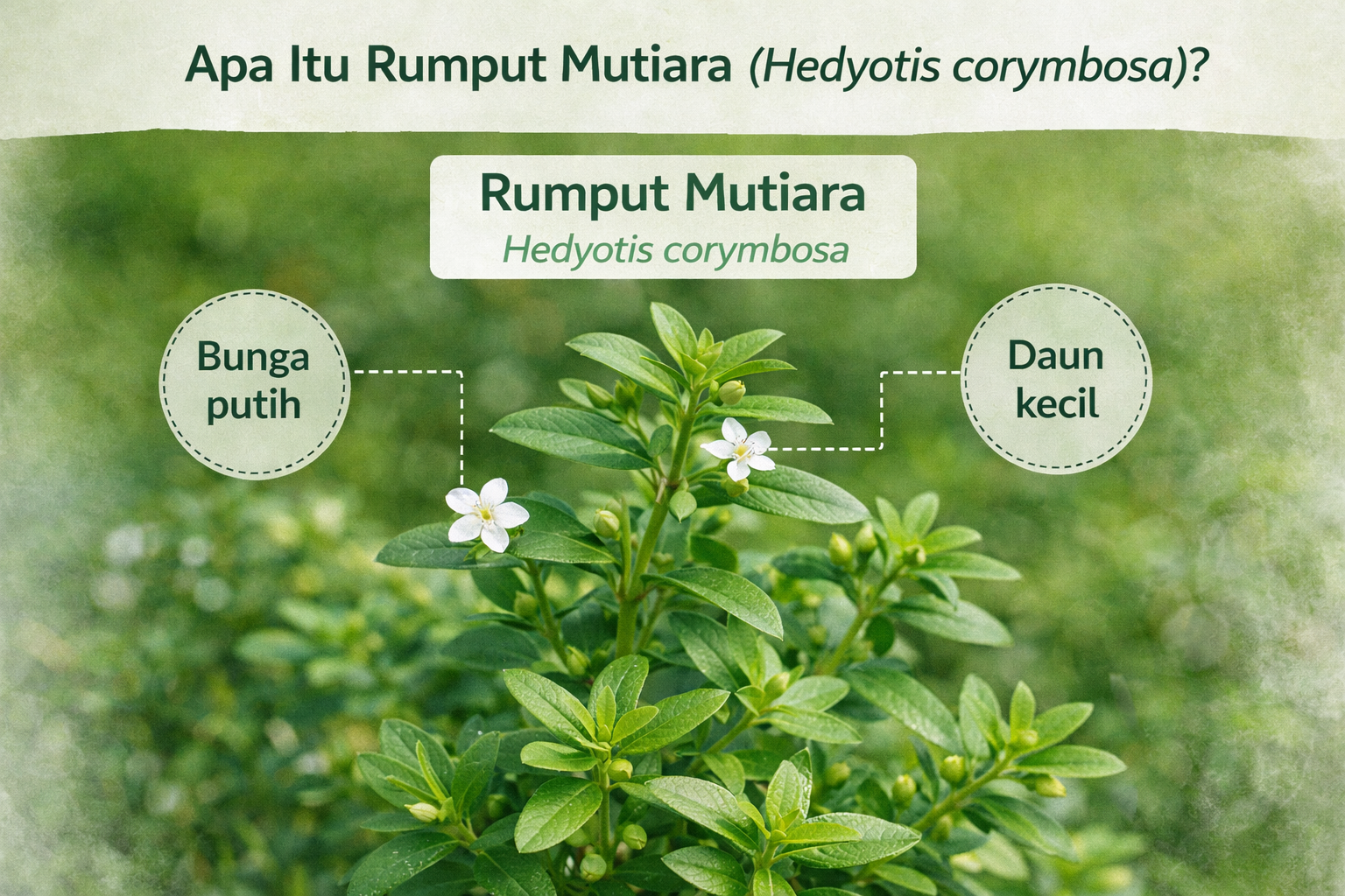 Gambar close-up Rumput Mutiara