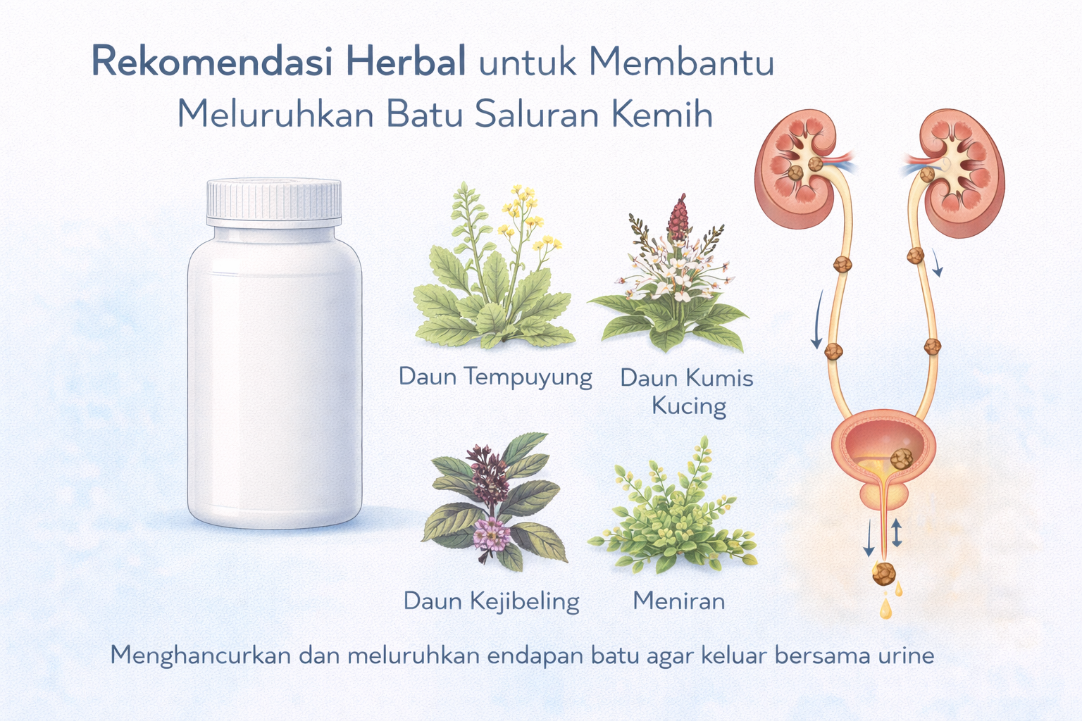 Herbal untuk bantu luruhkan batu saluran kemih