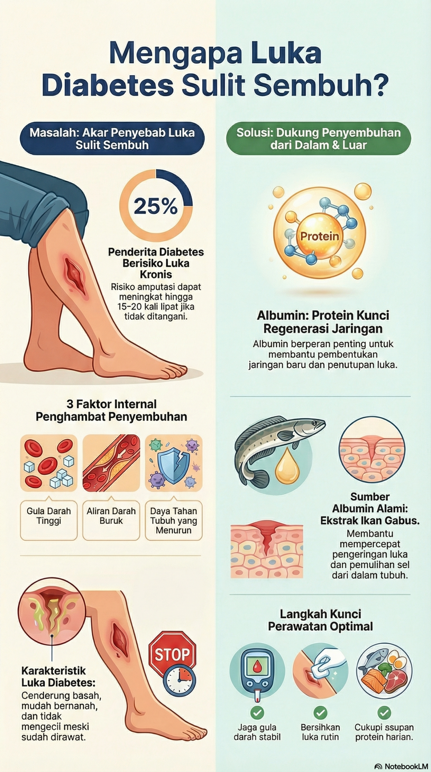 Infografis Mengapa Luka Diabetes Sulit Sembuh