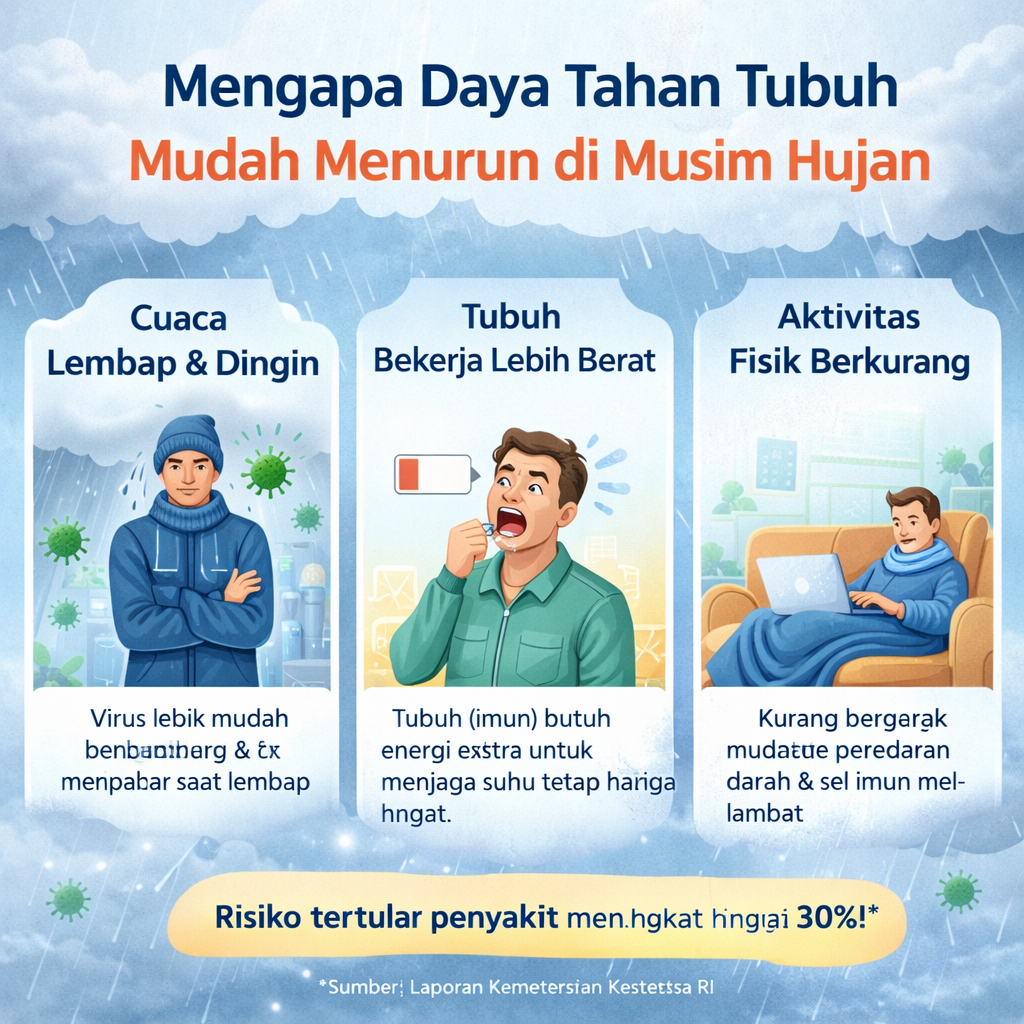 Mengapa daya tahan tubuh menurun saat hujan